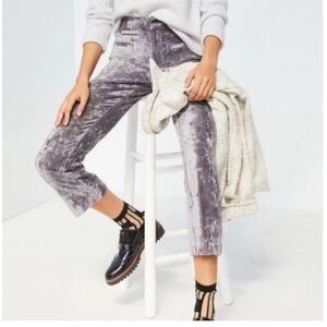 Anthropologie The Essential Collection Gray Velvet Pants Size 6